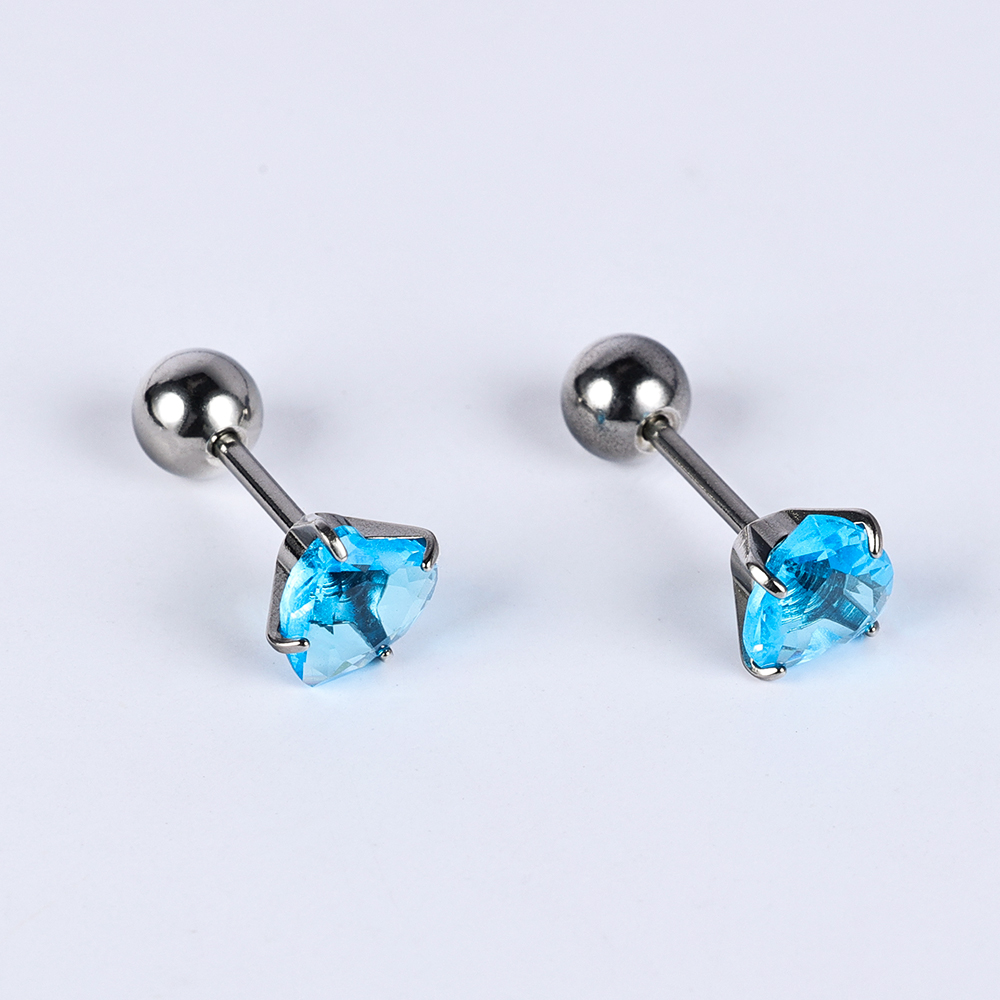 1 Pair Simple Style Classic Style Heart Shape Polishing Inlay 302 Stainless Steel Zircon Ear Studs display picture 30