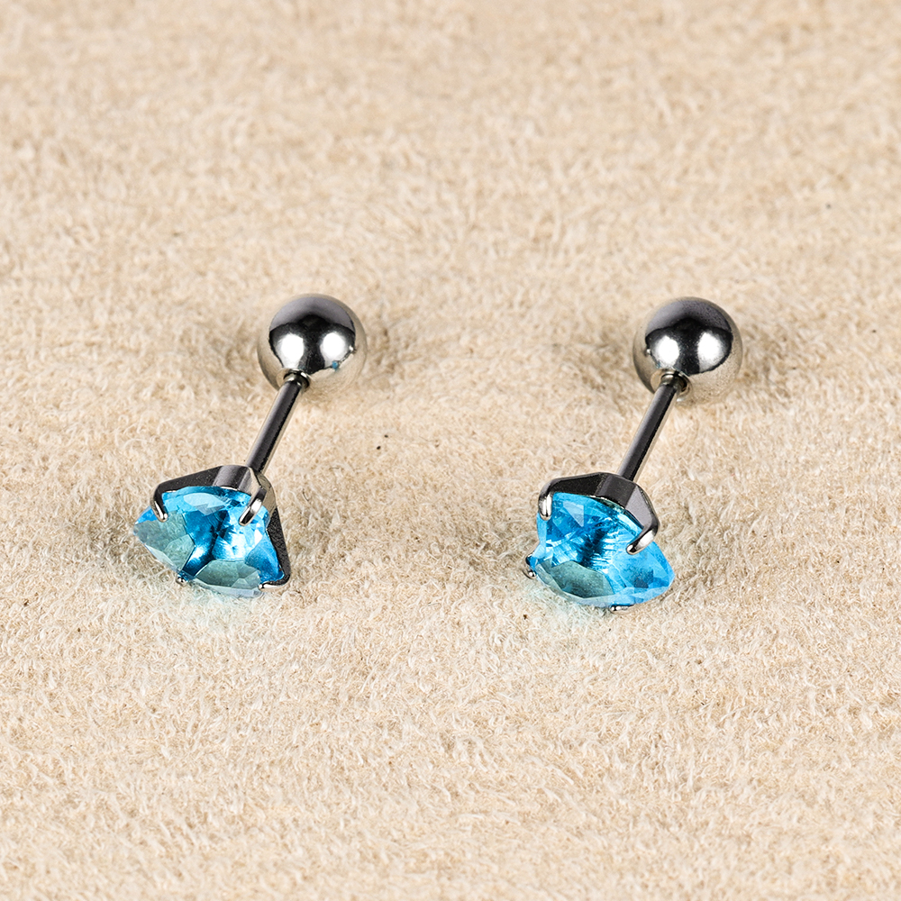 1 Pair Simple Style Classic Style Heart Shape Polishing Inlay 302 Stainless Steel Zircon Ear Studs display picture 31