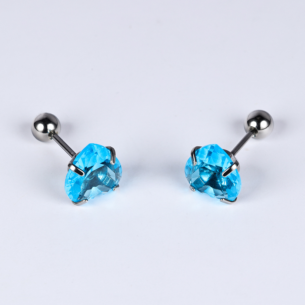 1 Pair Simple Style Classic Style Heart Shape Polishing Inlay 302 Stainless Steel Zircon Ear Studs display picture 33