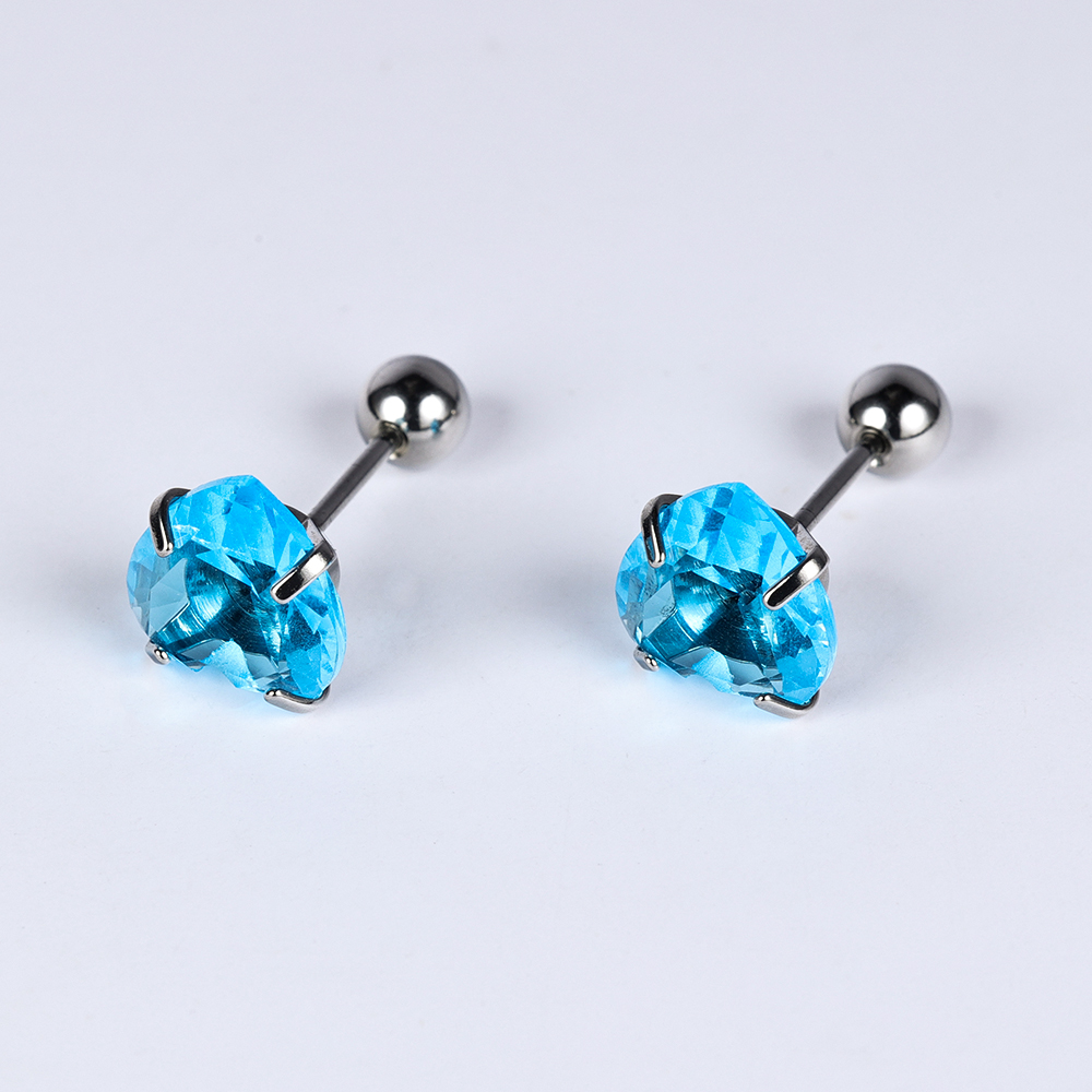 1 Pair Simple Style Classic Style Heart Shape Polishing Inlay 302 Stainless Steel Zircon Ear Studs display picture 35
