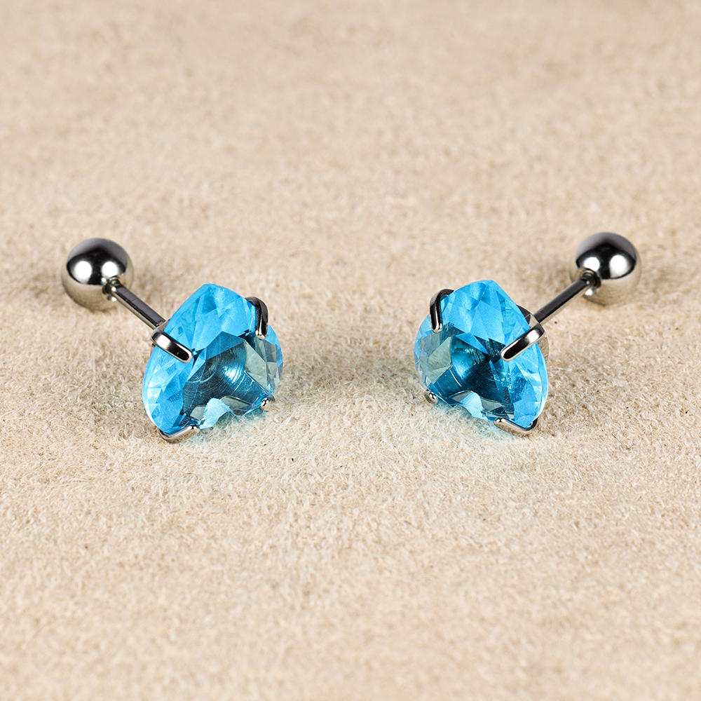 1 Pair Simple Style Classic Style Heart Shape Polishing Inlay 302 Stainless Steel Zircon Ear Studs display picture 36