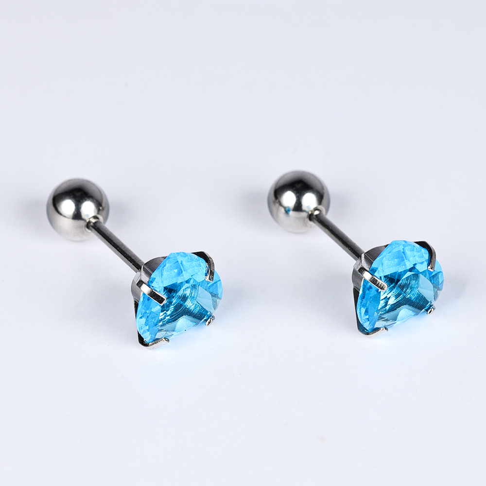 1 Pair Simple Style Classic Style Heart Shape Polishing Inlay 302 Stainless Steel Zircon Ear Studs display picture 38