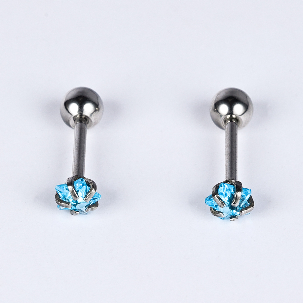 1 Pair Basic Simple Style Classic Style Pentagram Geometric Polishing Inlay 302 Stainless Steel Zircon Ear Studs display picture 1