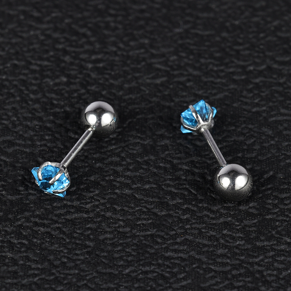 1 Pair Basic Simple Style Classic Style Pentagram Geometric Polishing Inlay 302 Stainless Steel Zircon Ear Studs display picture 12