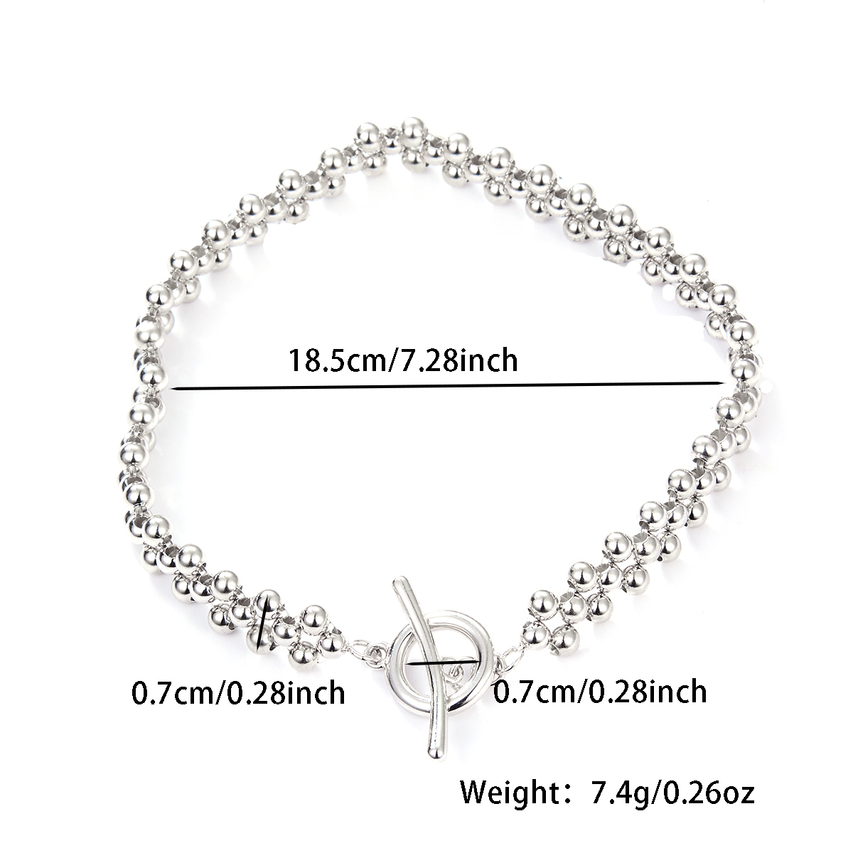 Sterling Silver White Gold Plated Casual Simple Style Plating Round Bracelets display picture 1