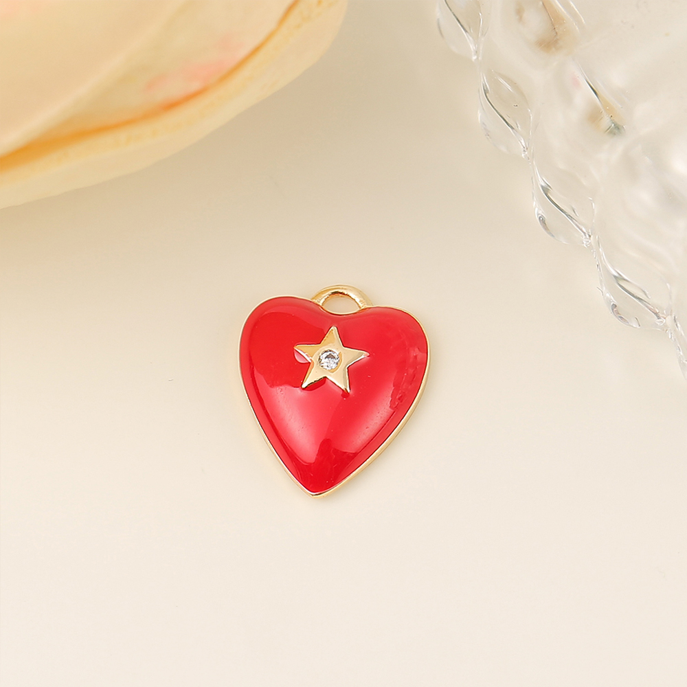 1 Piece 13*11mm Copper Zircon 18K Gold Plated Star Heart Shape Polished Pendant display picture 5