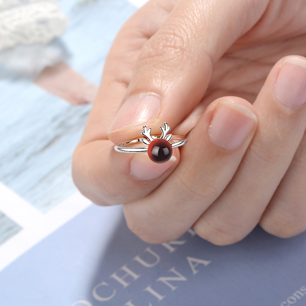 Wholesale Simple Style Antlers Copper Inlay White Gold Plated Strawberry Quartz Open Rings display picture 7