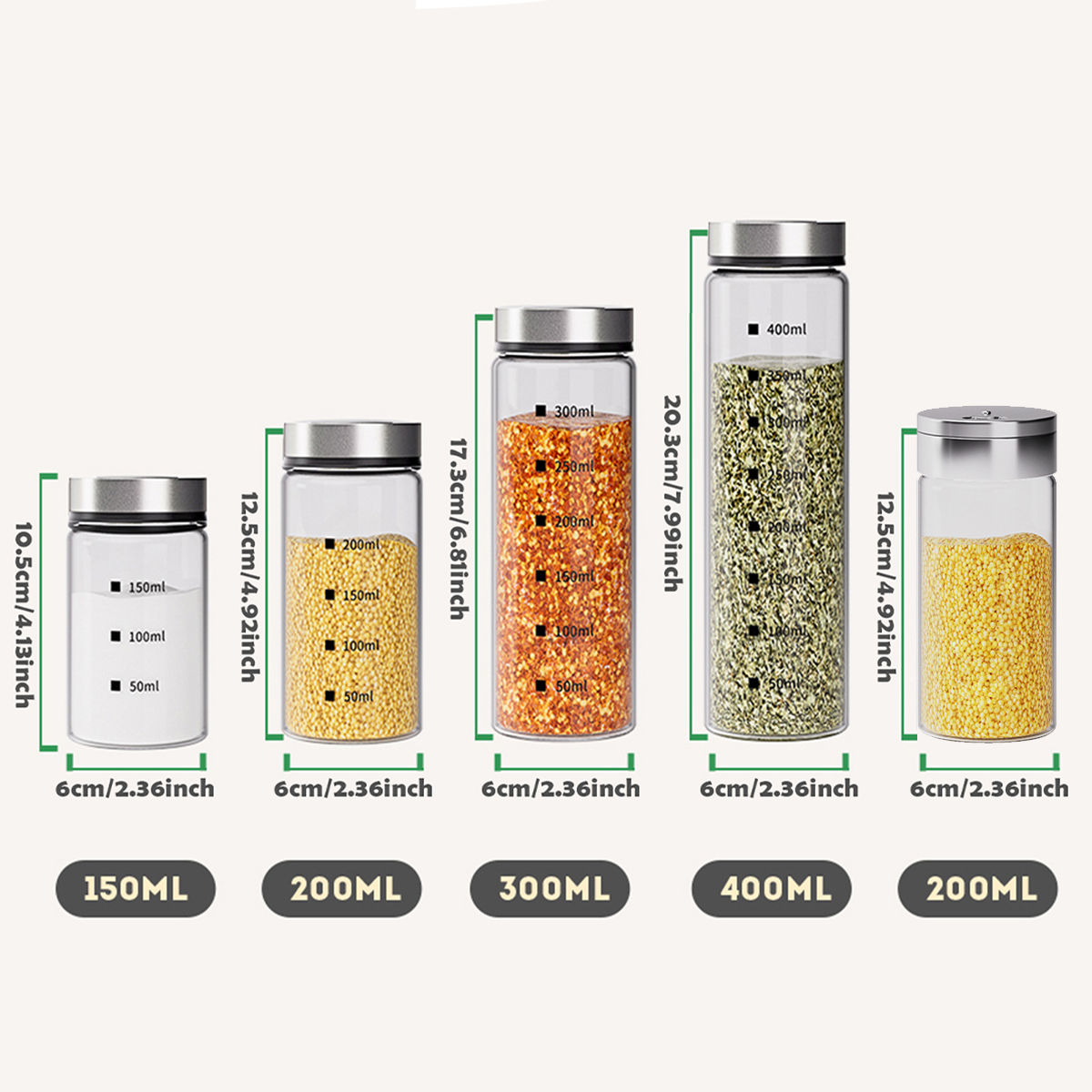 Simple Style Transparent 304 Stainless Steel Glass Seasoning Bottle 1 Piece display picture 5