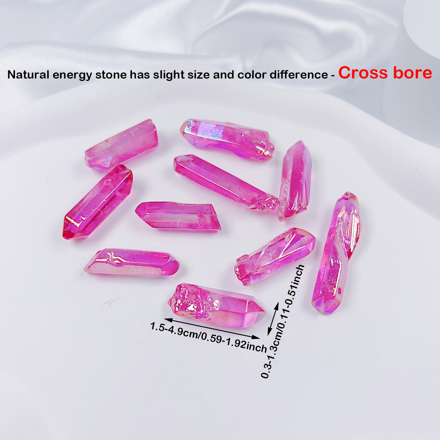 10 PCS/Package 49*13mm Hole Under 1mm Hole 1~1.9mm Artificial Crystal Irregular DIY Accessories display picture 6
