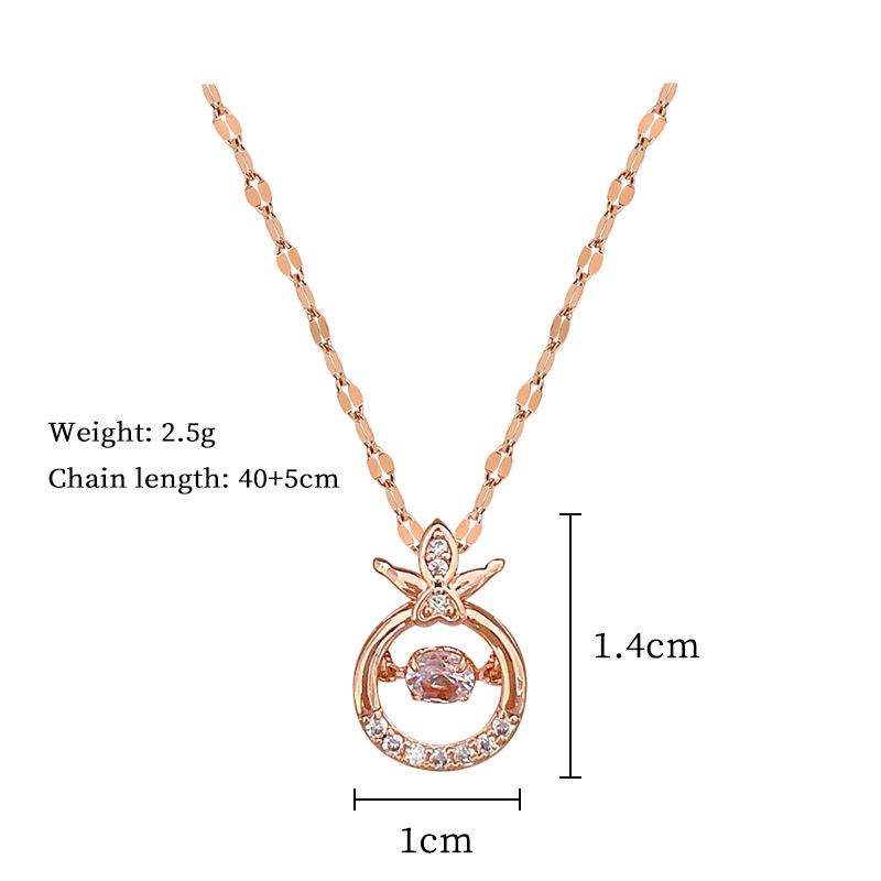 Wholesale IG Style Princess Geometric 304 Stainless Steel Copper Inlay Rhinestones Pendant Necklace display picture 3