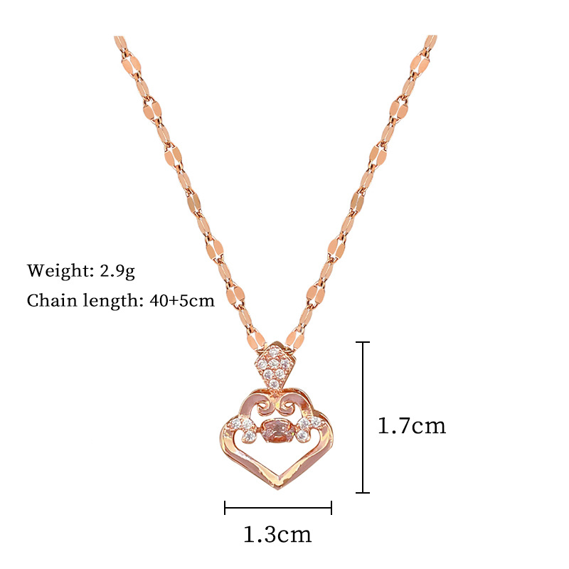 Wholesale IG Style Simple Style Geometric 304 Stainless Steel Copper Inlay Rhinestones Pendant Necklace display picture 4