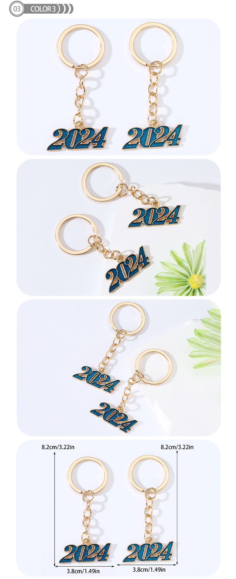 Simple Style Classic Style Number Alloy Alloy Bag Pendant Keychain display picture 3