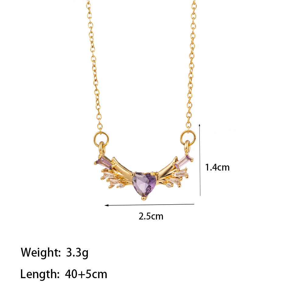 304 Stainless Steel 18K Gold Plated Casual Simple Style Commute Inlay Swan Heart Shape Bow Knot Artificial Rhinestones Pendant Necklace display picture 7