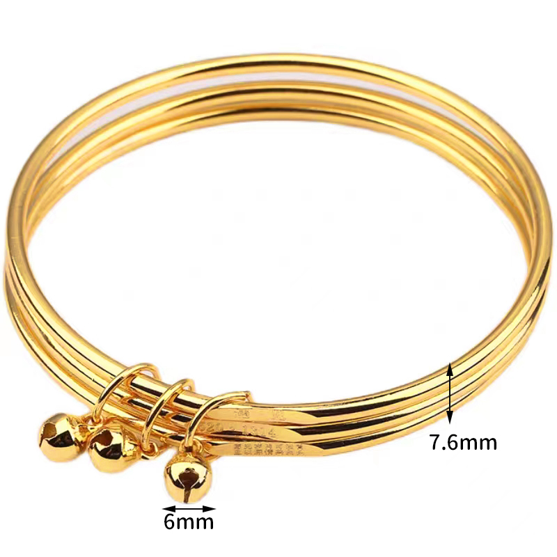 Copper Vintage Style Simple Style Plating Carving Bell Wristband display picture 1