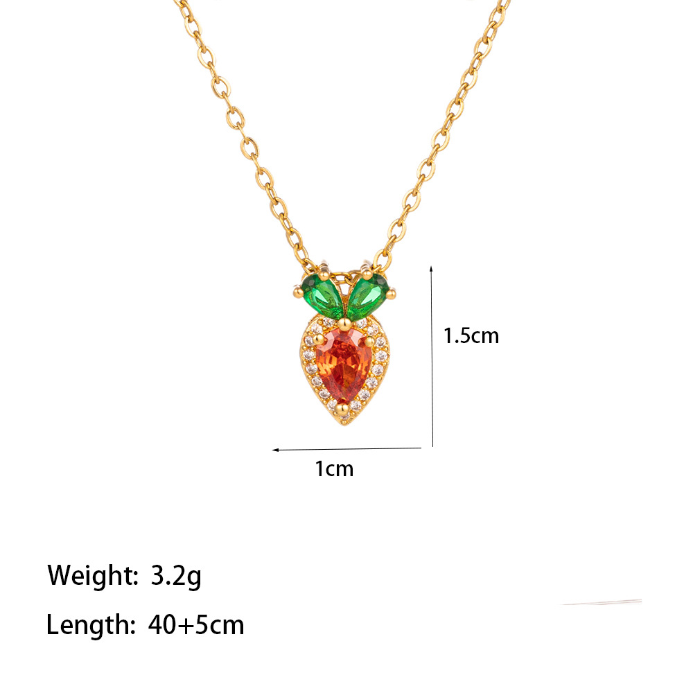 304 Stainless Steel 18K Gold Plated Casual Simple Style Commute Inlay Heart Shape Flower Butterfly Artificial Rhinestones Pendant Necklace display picture 9