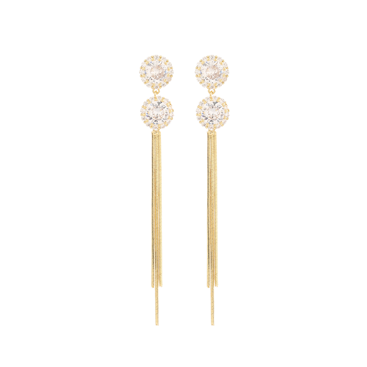 1 Paire Style De Fée Élégant Sucré Gland Incruster Le Cuivre Zircon Plaqué Or 14K Boucles D'oreilles display picture 4