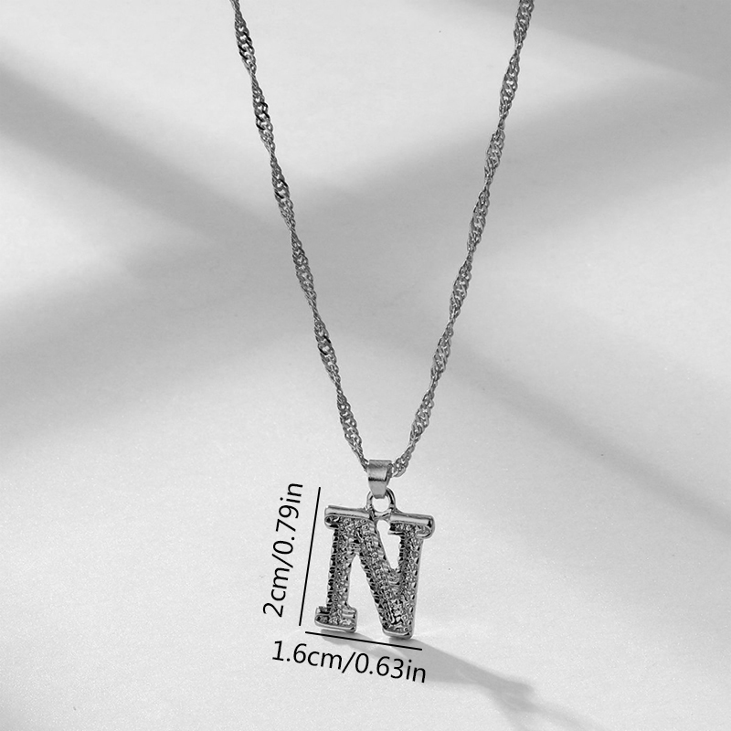 Wholesale Jewelry Simple Style Letter Alloy Rhinestones Inlay Pendant Necklace display picture 3