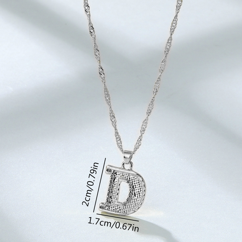 Wholesale Jewelry Simple Style Letter Alloy Rhinestones Inlay Pendant Necklace display picture 1