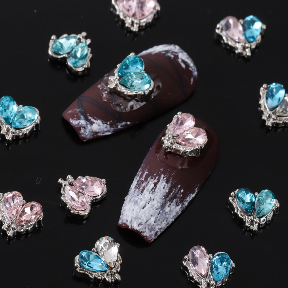 Glam Shiny Heart Shape Rhinestone Zinc Alloy Nail Decoration Accessories 1 Set display picture 2