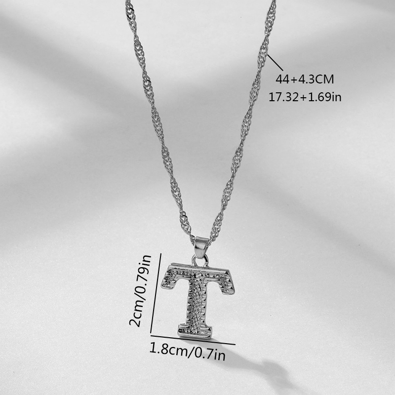 Wholesale Jewelry Simple Style Letter Alloy Rhinestones Inlay Pendant Necklace display picture 5