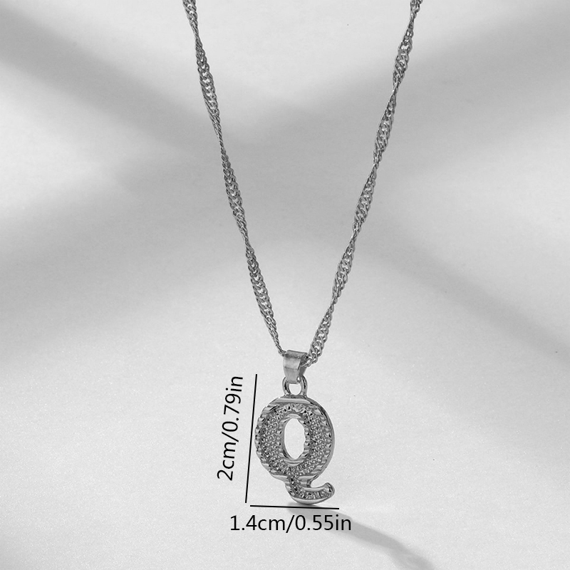 Wholesale Jewelry Simple Style Letter Alloy Rhinestones Inlay Pendant Necklace display picture 4