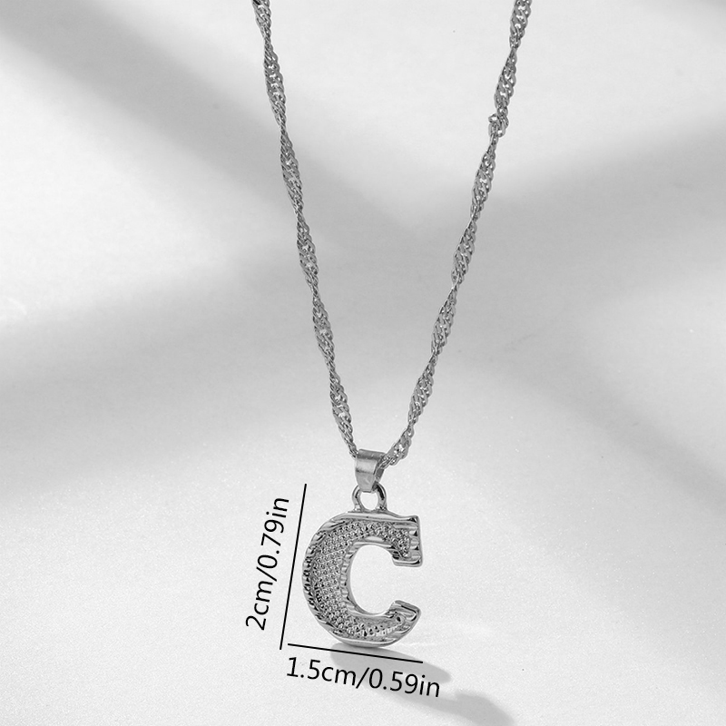 Wholesale Jewelry Simple Style Letter Alloy Rhinestones Inlay Pendant Necklace display picture 14
