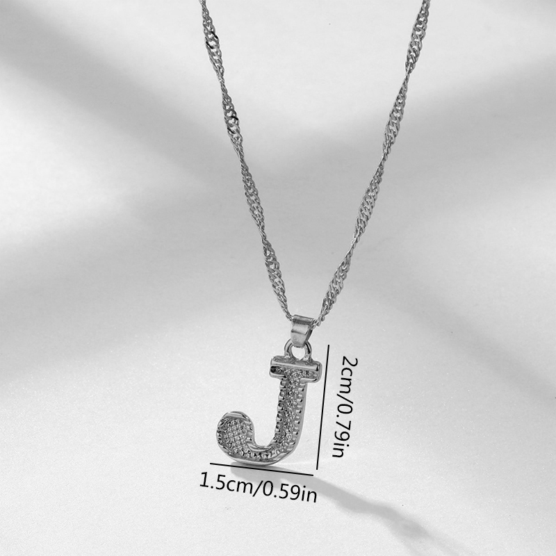 Wholesale Jewelry Simple Style Letter Alloy Rhinestones Inlay Pendant Necklace display picture 13