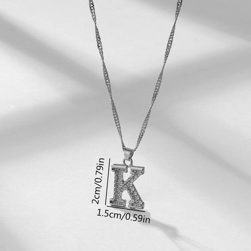 Wholesale Jewelry Simple Style Letter Alloy Rhinestones Inlay Pendant Necklace display picture 12