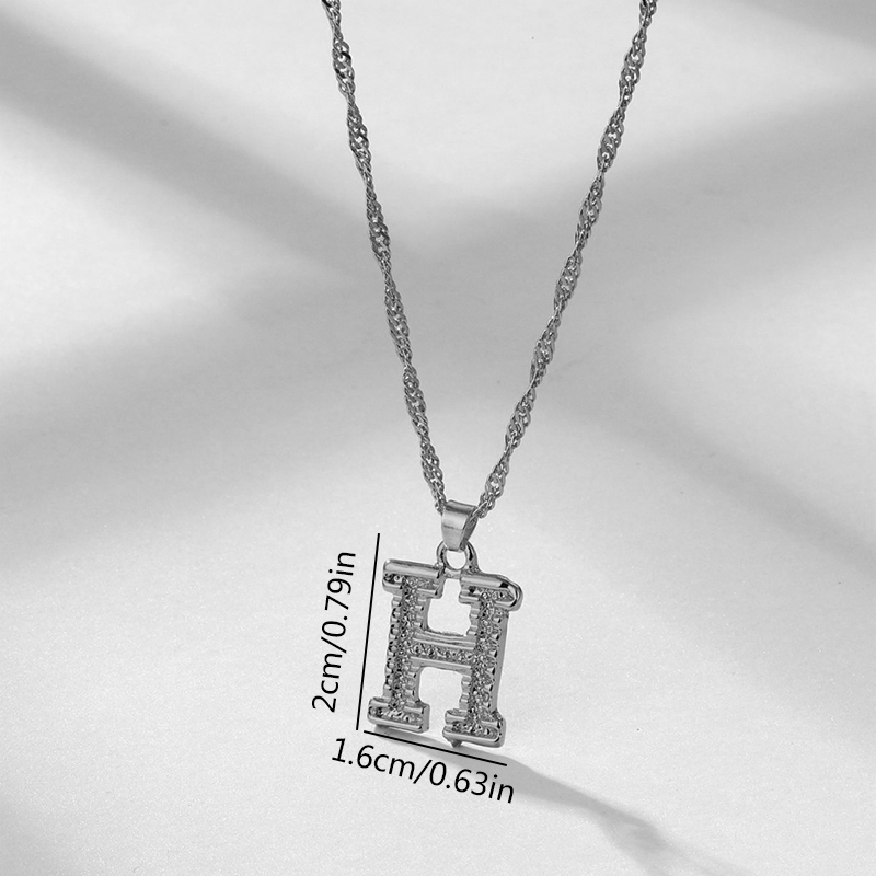 Wholesale Jewelry Simple Style Letter Alloy Rhinestones Inlay Pendant Necklace display picture 10
