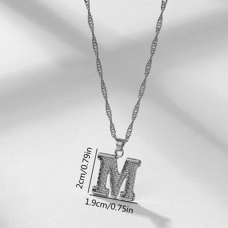 Wholesale Jewelry Simple Style Letter Alloy Rhinestones Inlay Pendant Necklace display picture 17