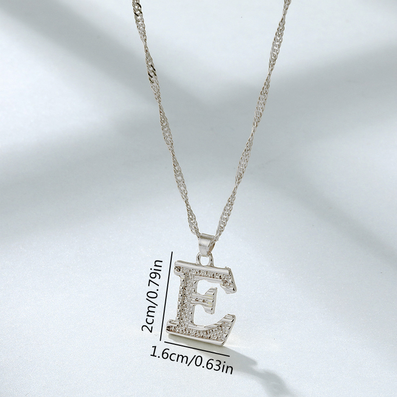 Wholesale Jewelry Simple Style Letter Alloy Rhinestones Inlay Pendant Necklace display picture 22