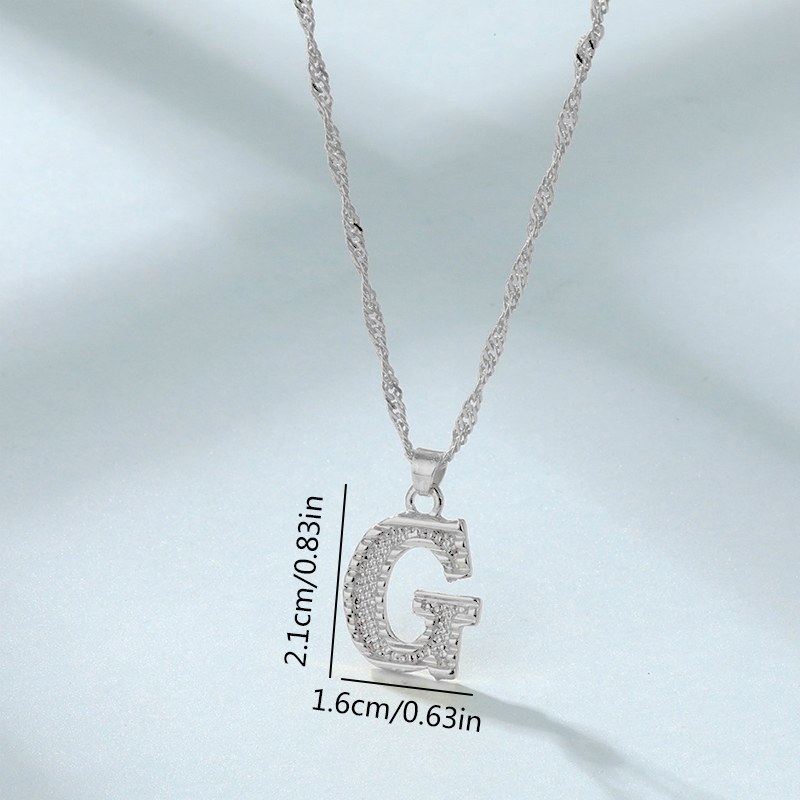 Wholesale Jewelry Simple Style Letter Alloy Rhinestones Inlay Pendant Necklace display picture 24