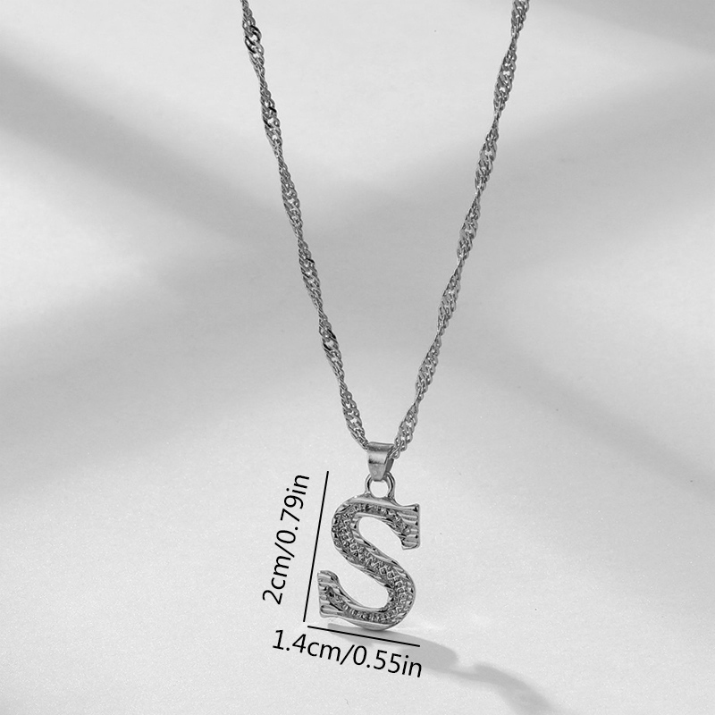 Wholesale Jewelry Simple Style Letter Alloy Rhinestones Inlay Pendant Necklace display picture 25