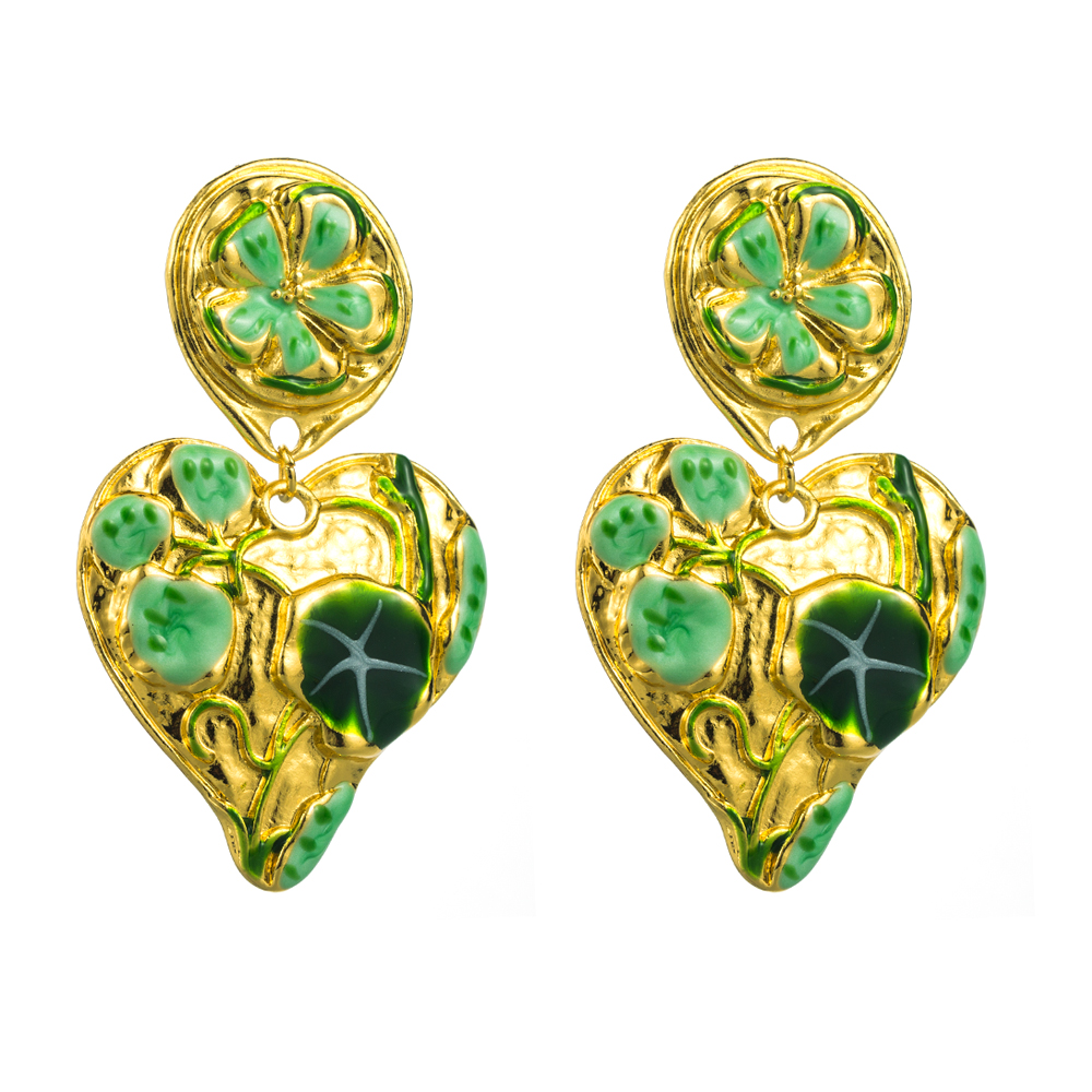 1 Pair Vacation Modern Style Classic Style Flower Petal Enamel Alloy Drop Earrings display picture 6