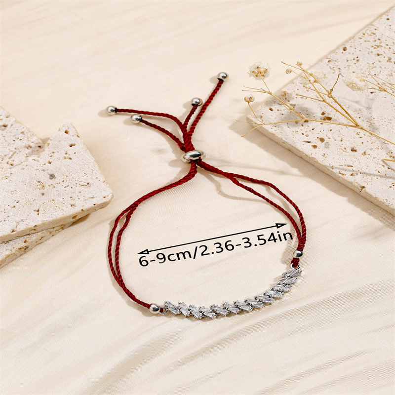 Copper Basic Classic Style Inlay Geometric Splicing Zircon Drawstring Bracelets display picture 2