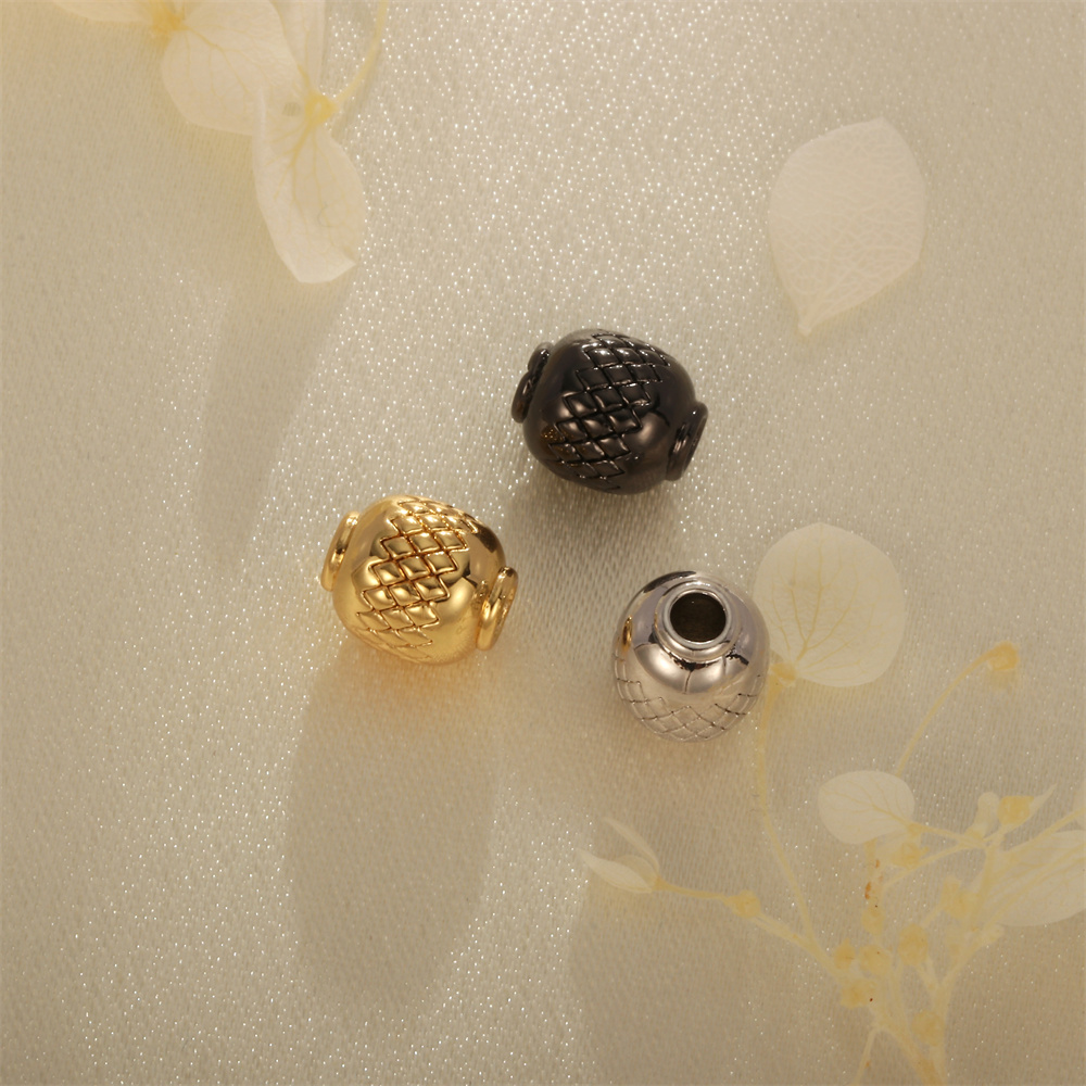 1 Pièce 9*8mm Trou 2~2.9mm Le Cuivre Treillis Brillant Perles display picture 6