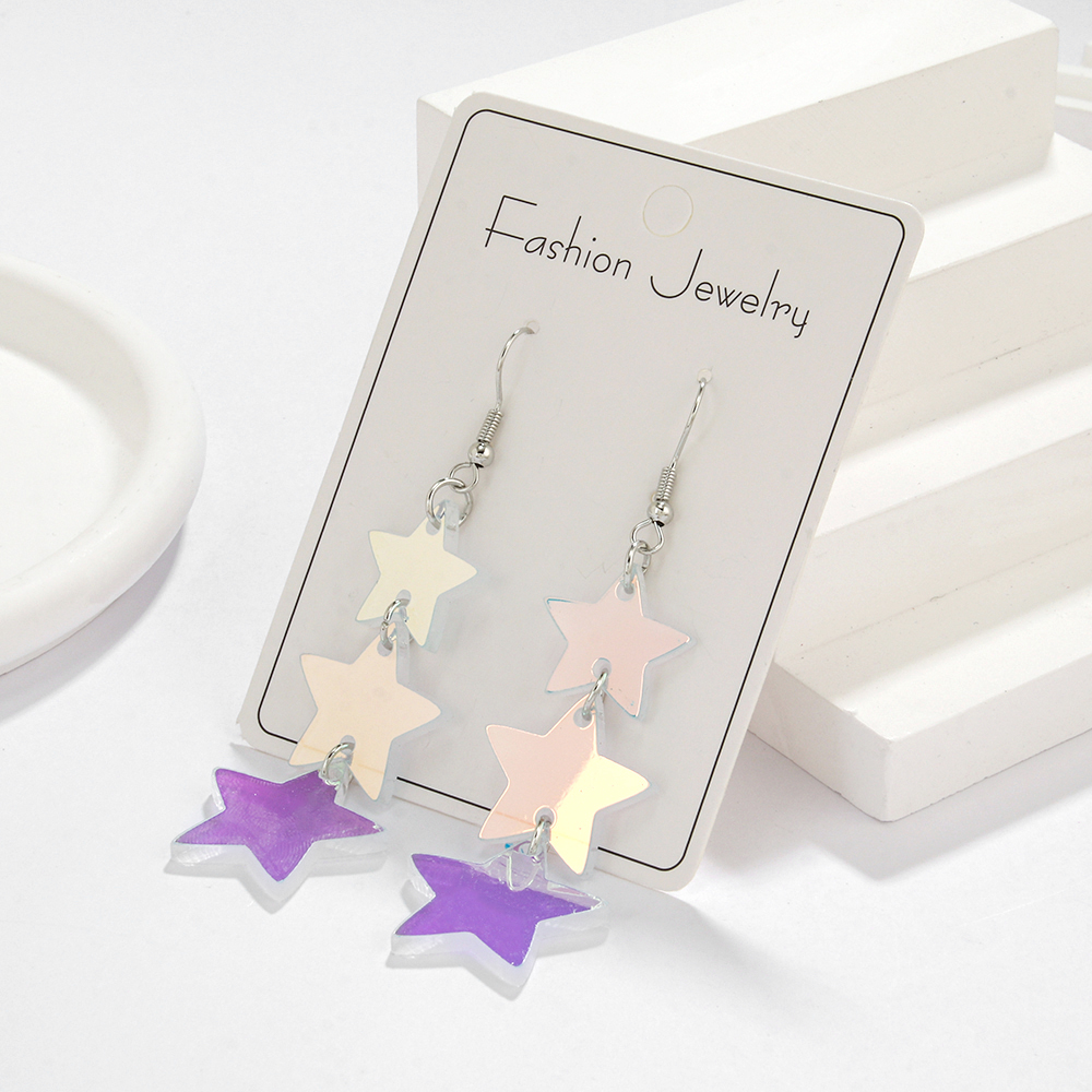 1 Pair Elegant Sweet Star Arylic Drop Earrings display picture 3