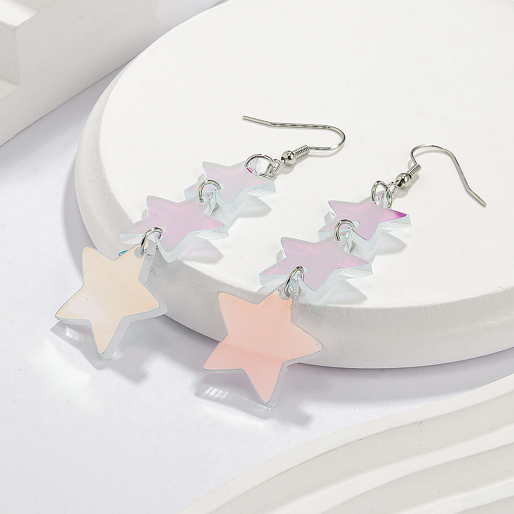 1 Pair Elegant Sweet Star Arylic Drop Earrings display picture 9