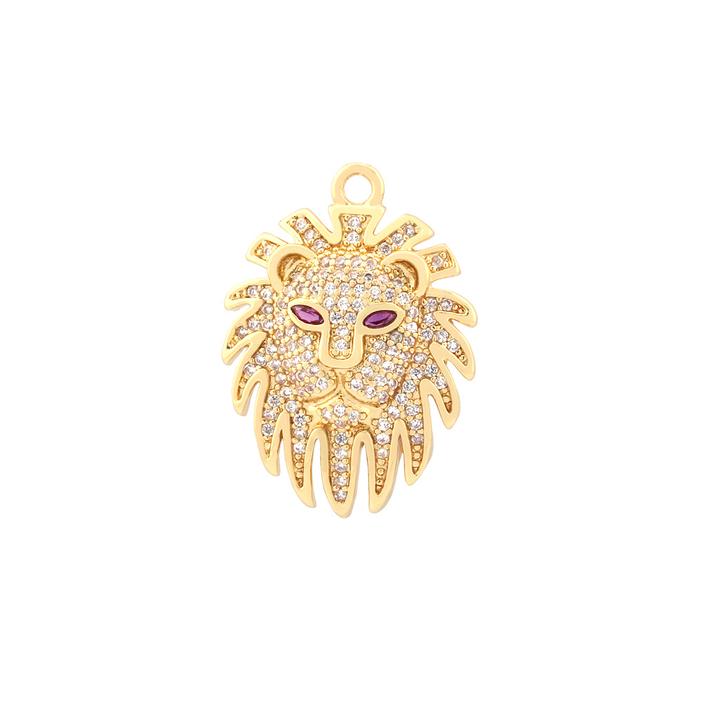 1 Piece 15*17mm 27*19mm Copper Zircon Slippers Horns Lion Pendant Jewelry Buckle display picture 14