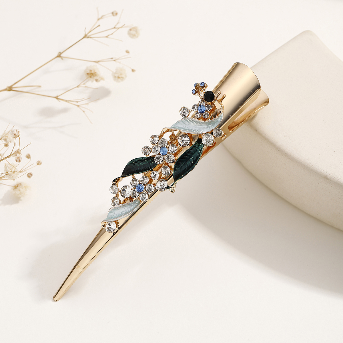 Women's Lady Modern Style Sweet Flower Alloy Stoving Varnish Inlay Rhinestones Hair Clip display picture 7
