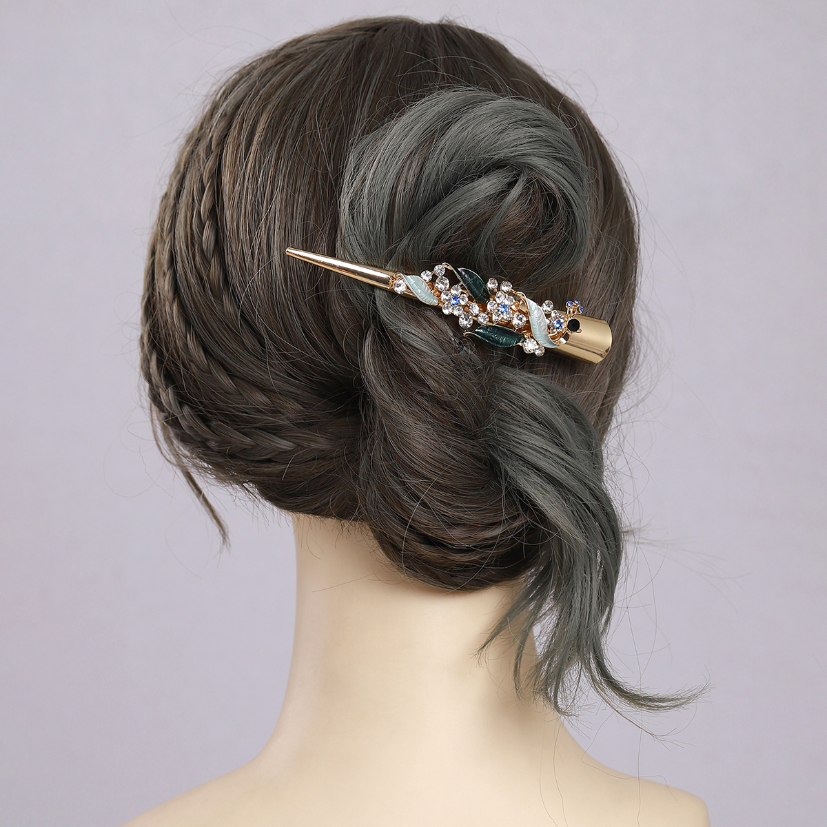 Women's Lady Modern Style Sweet Flower Alloy Stoving Varnish Inlay Rhinestones Hair Clip display picture 8