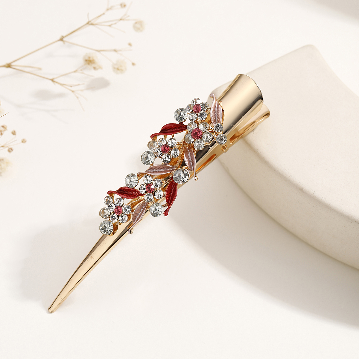 Women's Fairy Style Bridal Korean Style Flower Alloy Inlay Rhinestones Hair Clip display picture 8