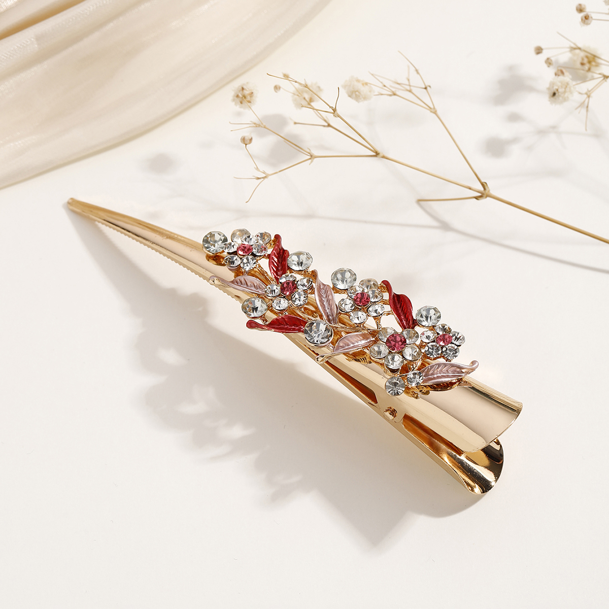 Women's Fairy Style Bridal Korean Style Flower Alloy Inlay Rhinestones Hair Clip display picture 10