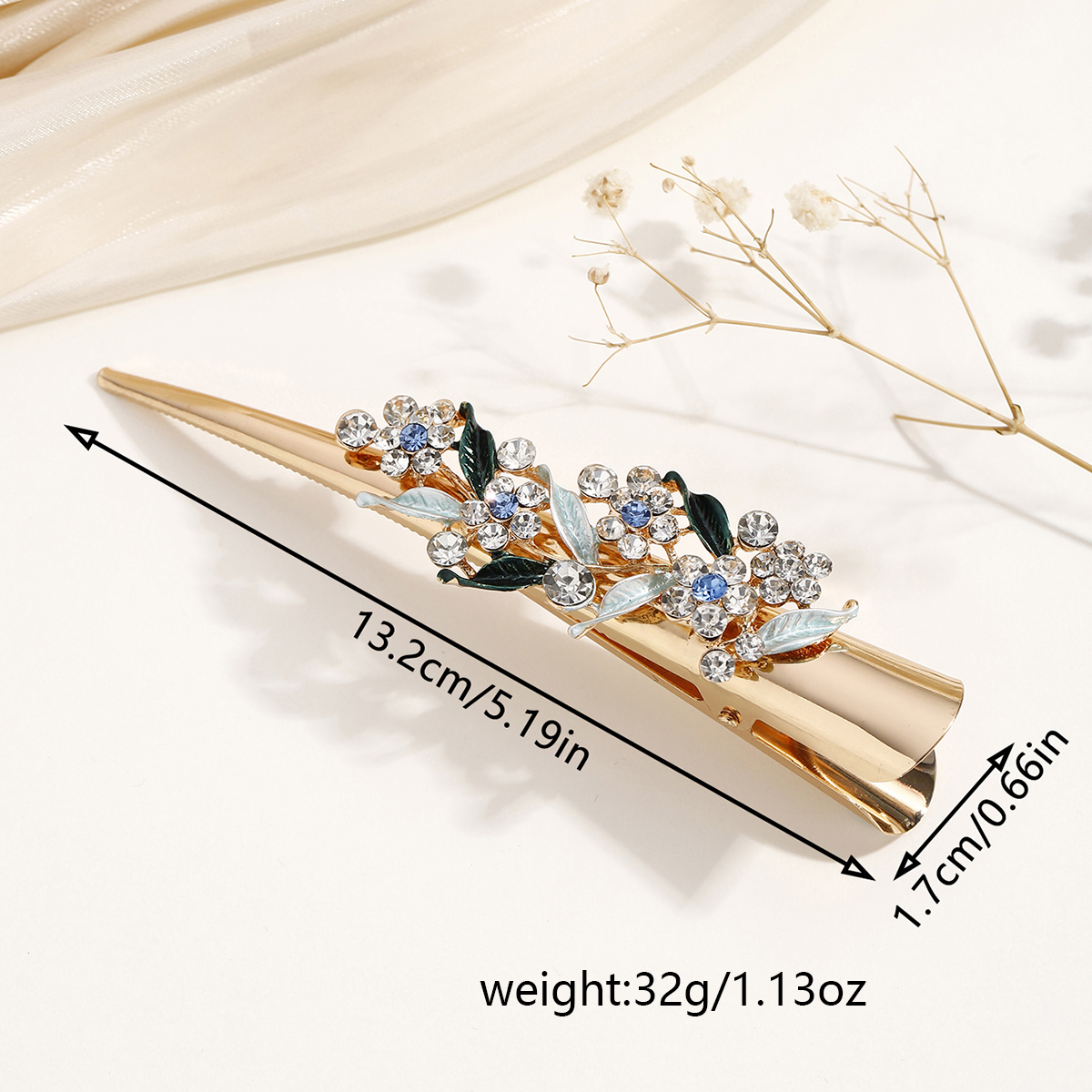 Frau Feenhafter Stil Braut Koreanische Art Blume Legierung Inlay Strasssteine Haarklammer display picture 11