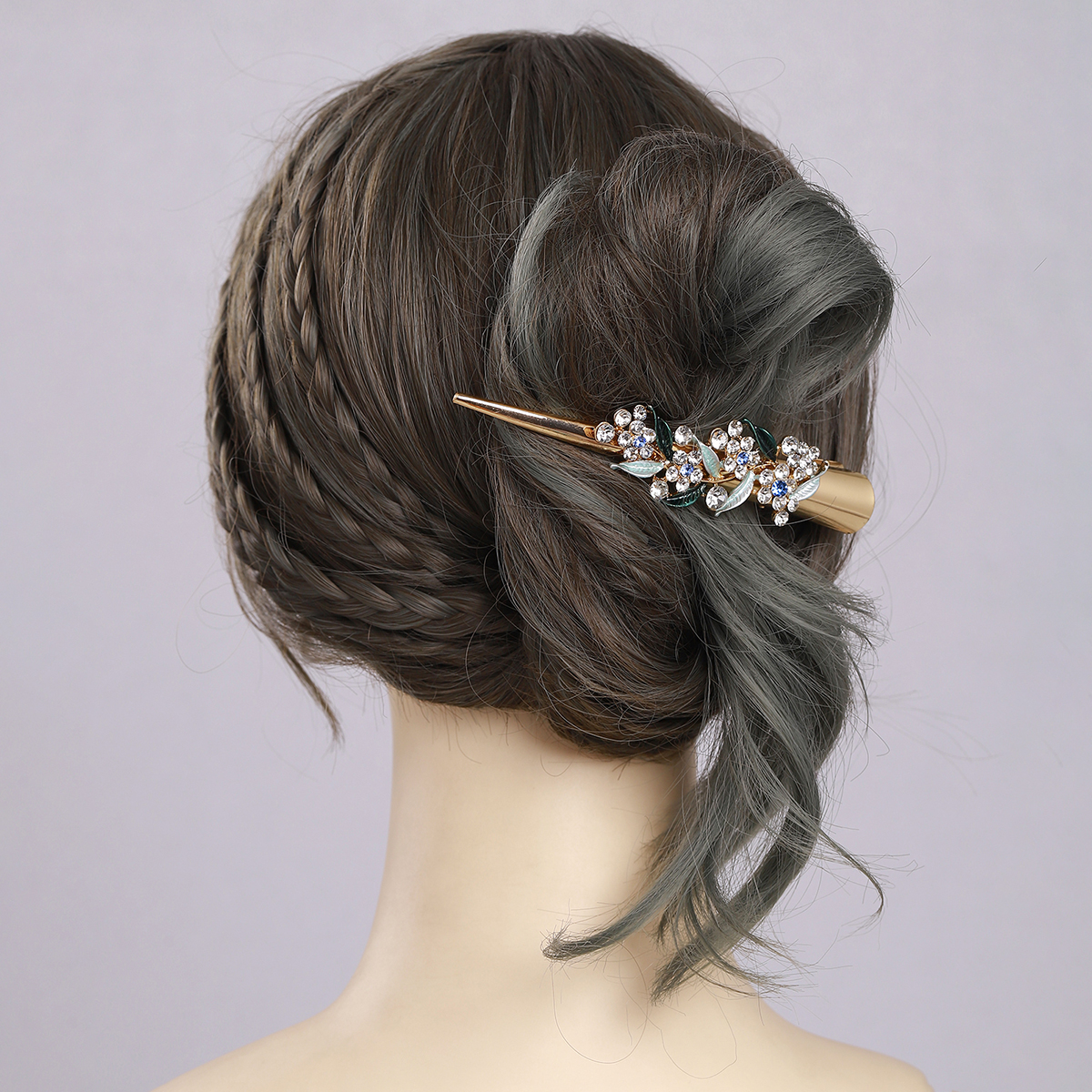 Femmes Style De Fée De Mariée Style Coréen Fleur Alliage Incruster Strass Pince À Cheveux display picture 2