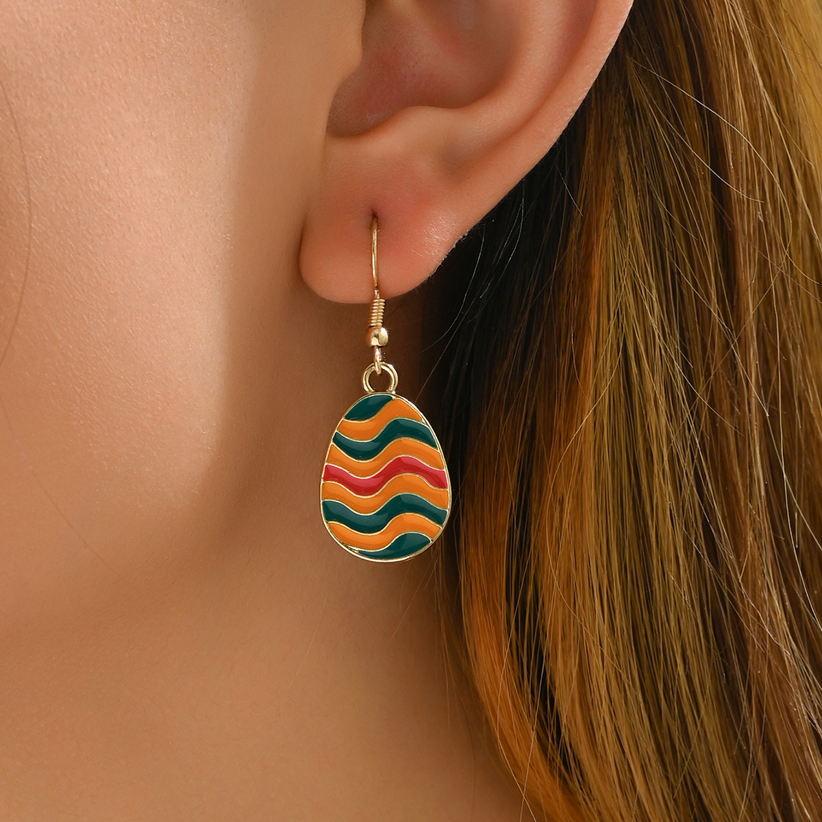 1 Pair Cute Artistic Color Block Alloy Zinc Drop Earrings display picture 2