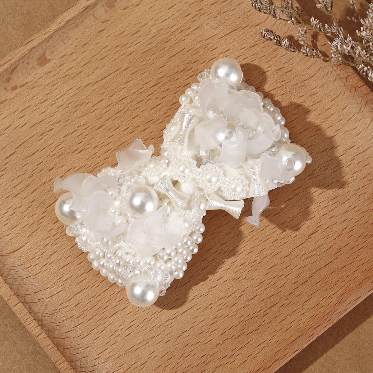 Women's Fairy Style Lady Sweet Bow Knot Artificial Pearl Alloy Flannel Inlay Pearl Hair Clip display picture 12
