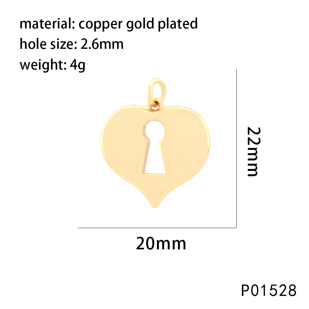 1 Piece 20 * 29mm 22*26mm 22*32mm Hole 1~1.9mm Hole 2~2.9mm Hole 3~3.9mm Copper 18K Gold Plated Cross Starfish Heart Shape Polished Pendant display picture 8