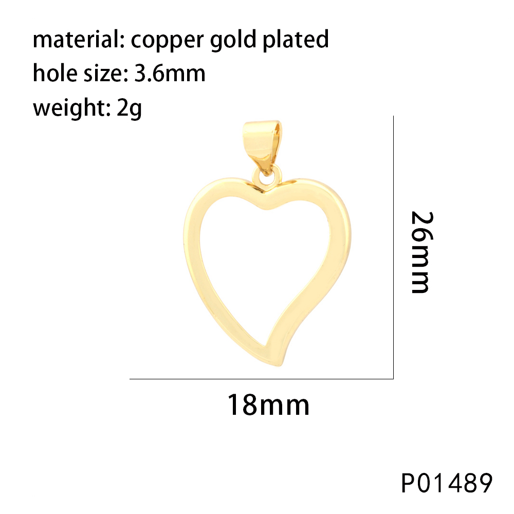 1 Piece 20 * 29mm 22*26mm 22*32mm Hole 1~1.9mm Hole 2~2.9mm Hole 3~3.9mm Copper 18K Gold Plated Cross Starfish Heart Shape Polished Pendant display picture 7