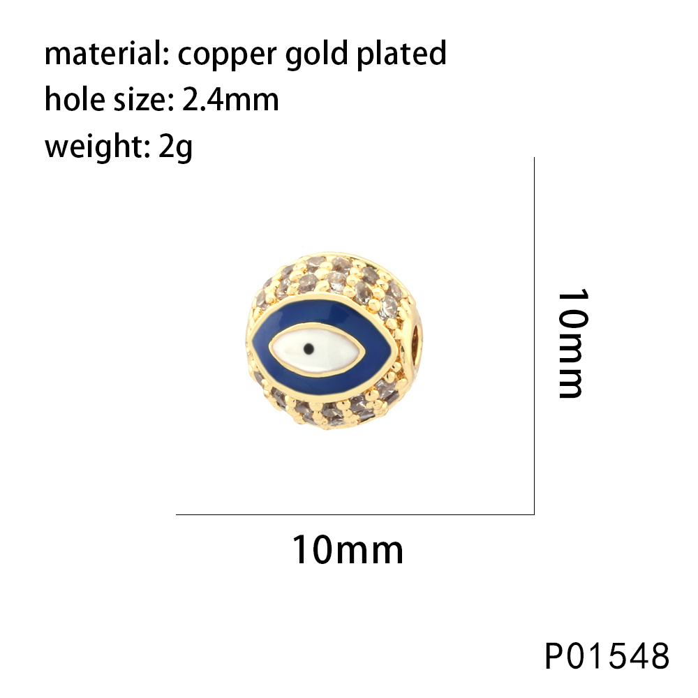 1 Piece 10*10mm 8 * 8mm Copper Zircon Devil's Eye Beads display picture 5